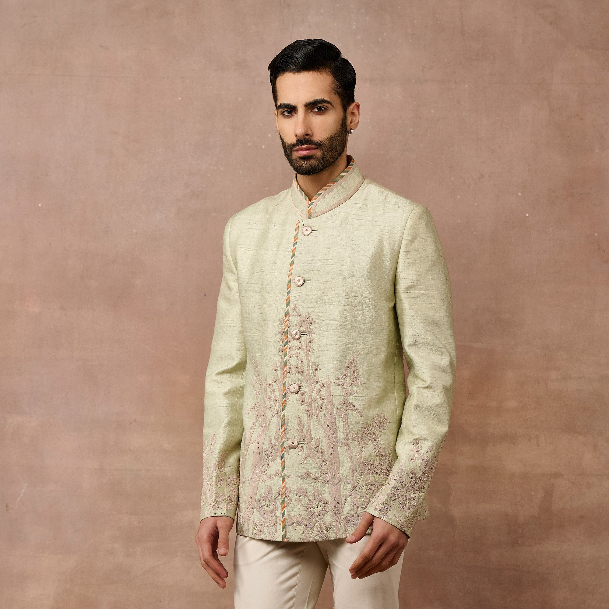 Soft Mint Green Bandhgala Set | EAST
