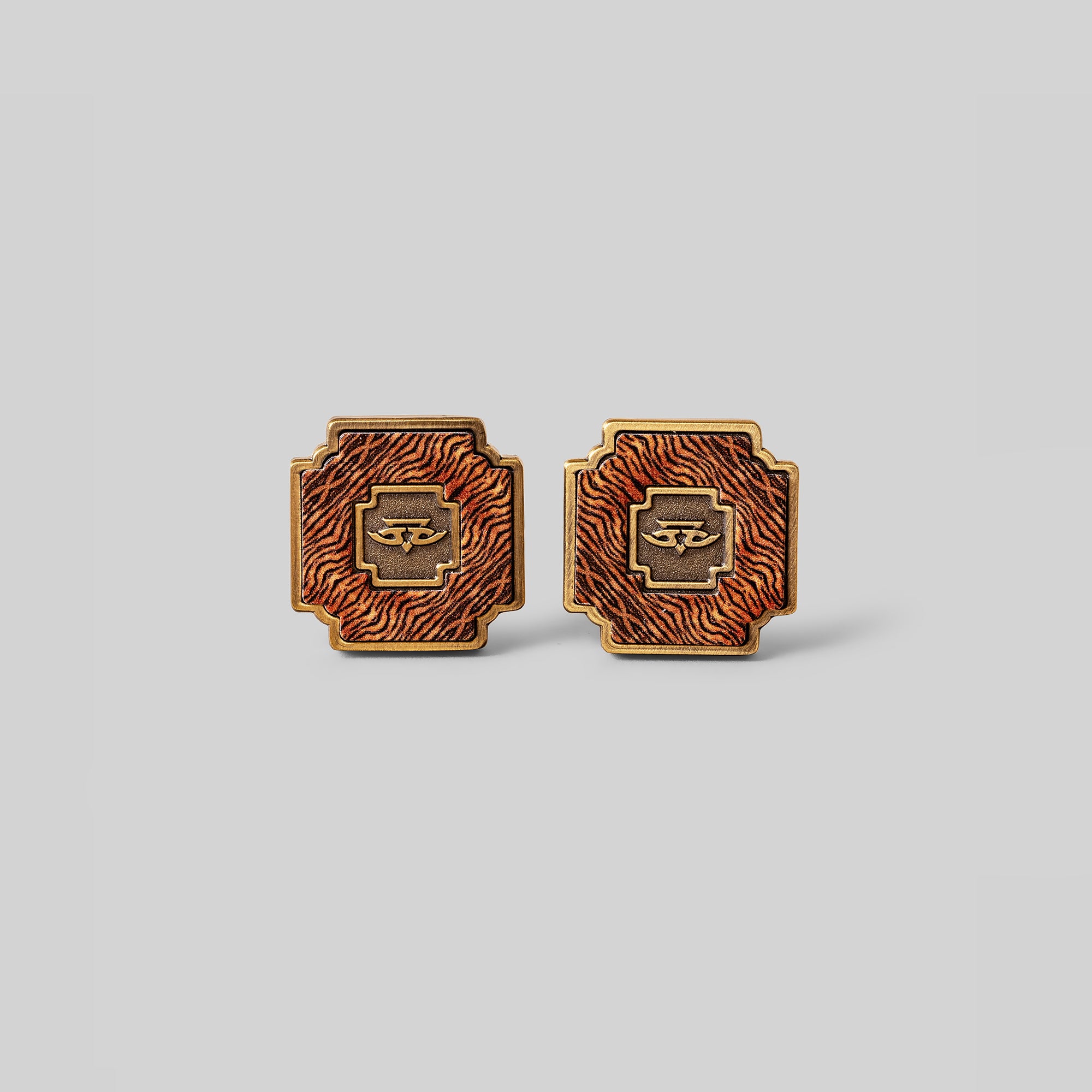 Tiger Print Square Cufflinks