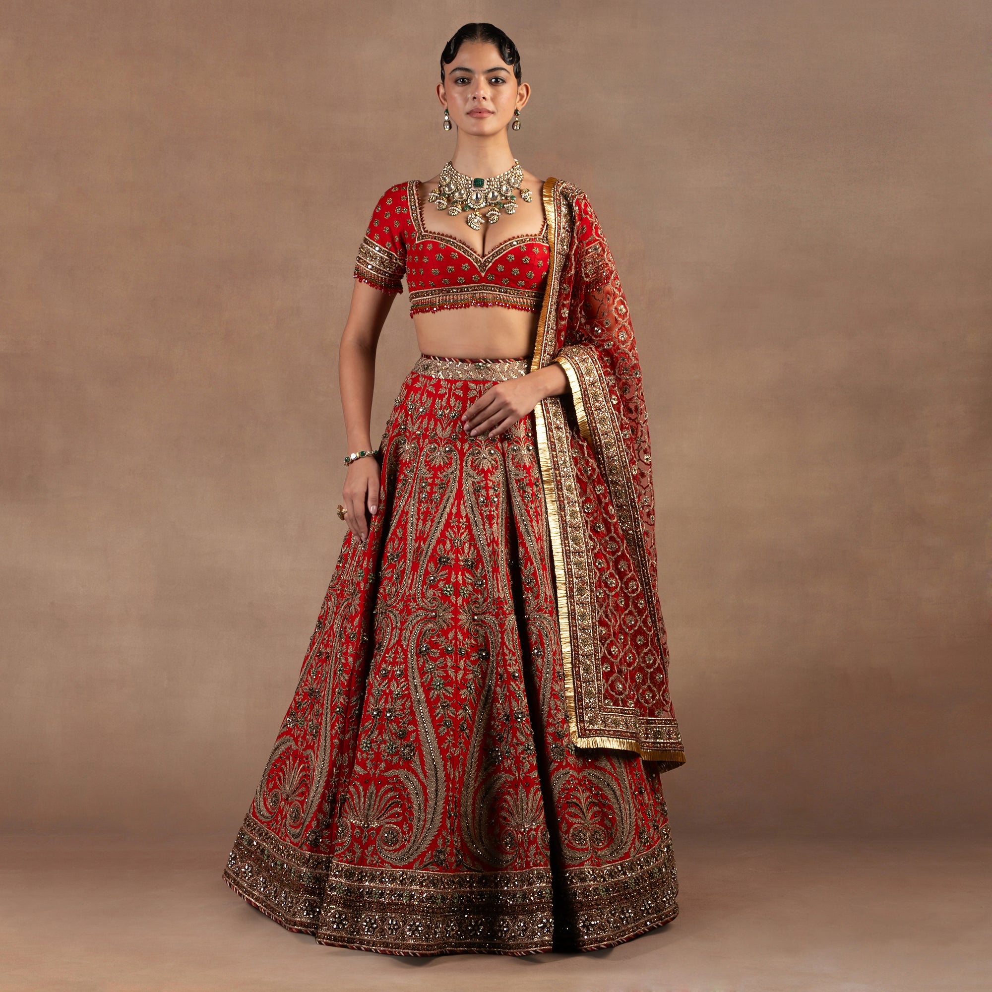 Tomato Red Lehenga Set | EAST