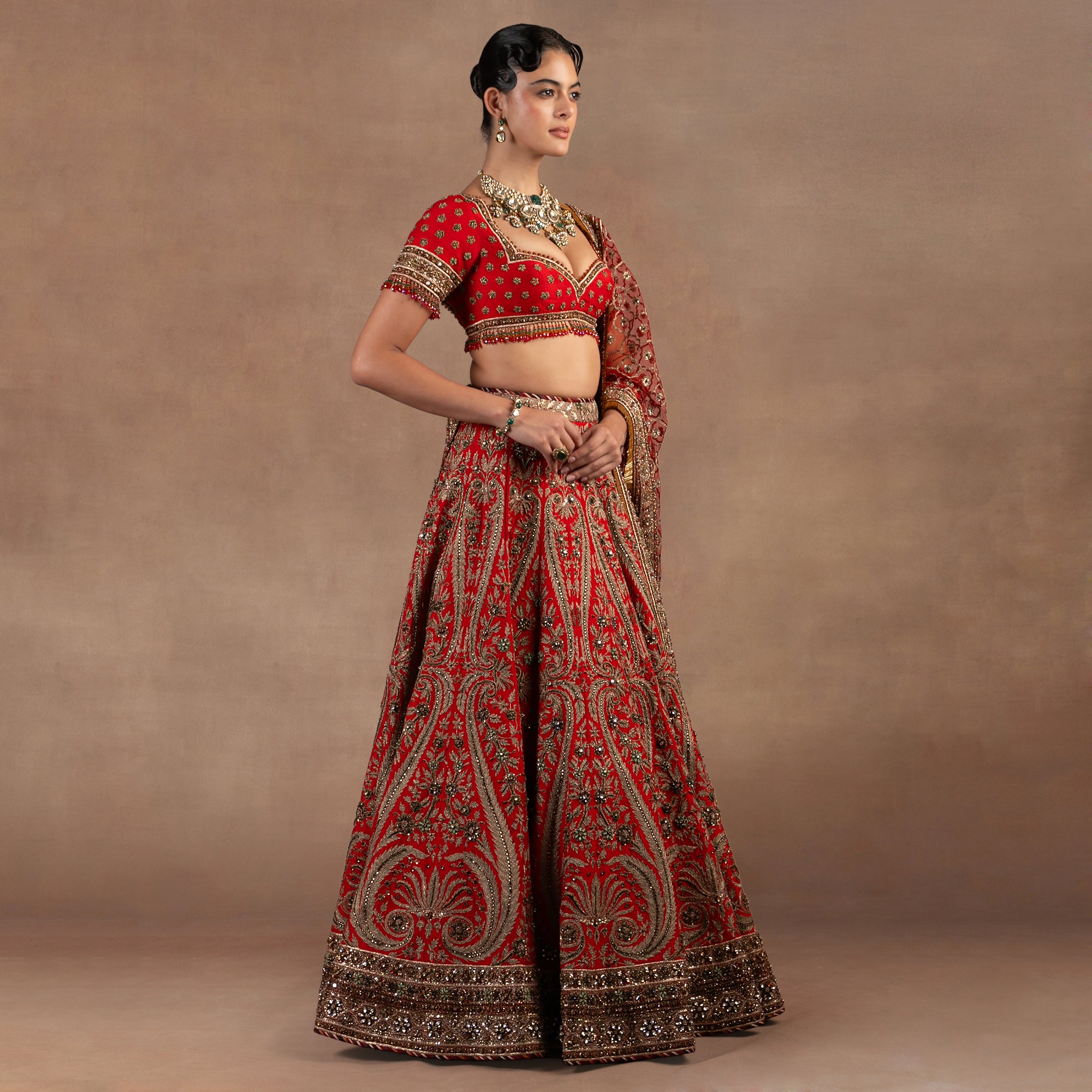 Tomato Red Lehenga Set | EAST