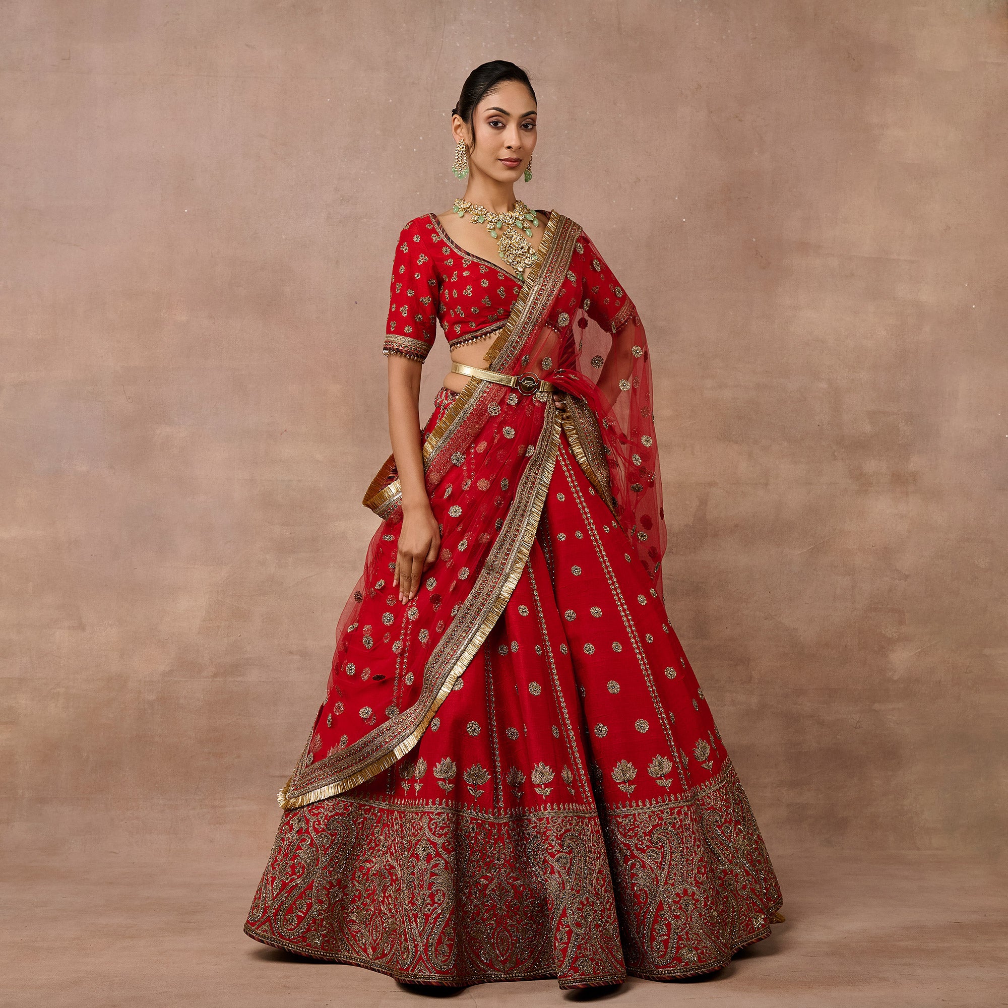 Vermilion Red Lehenga Set | EAST