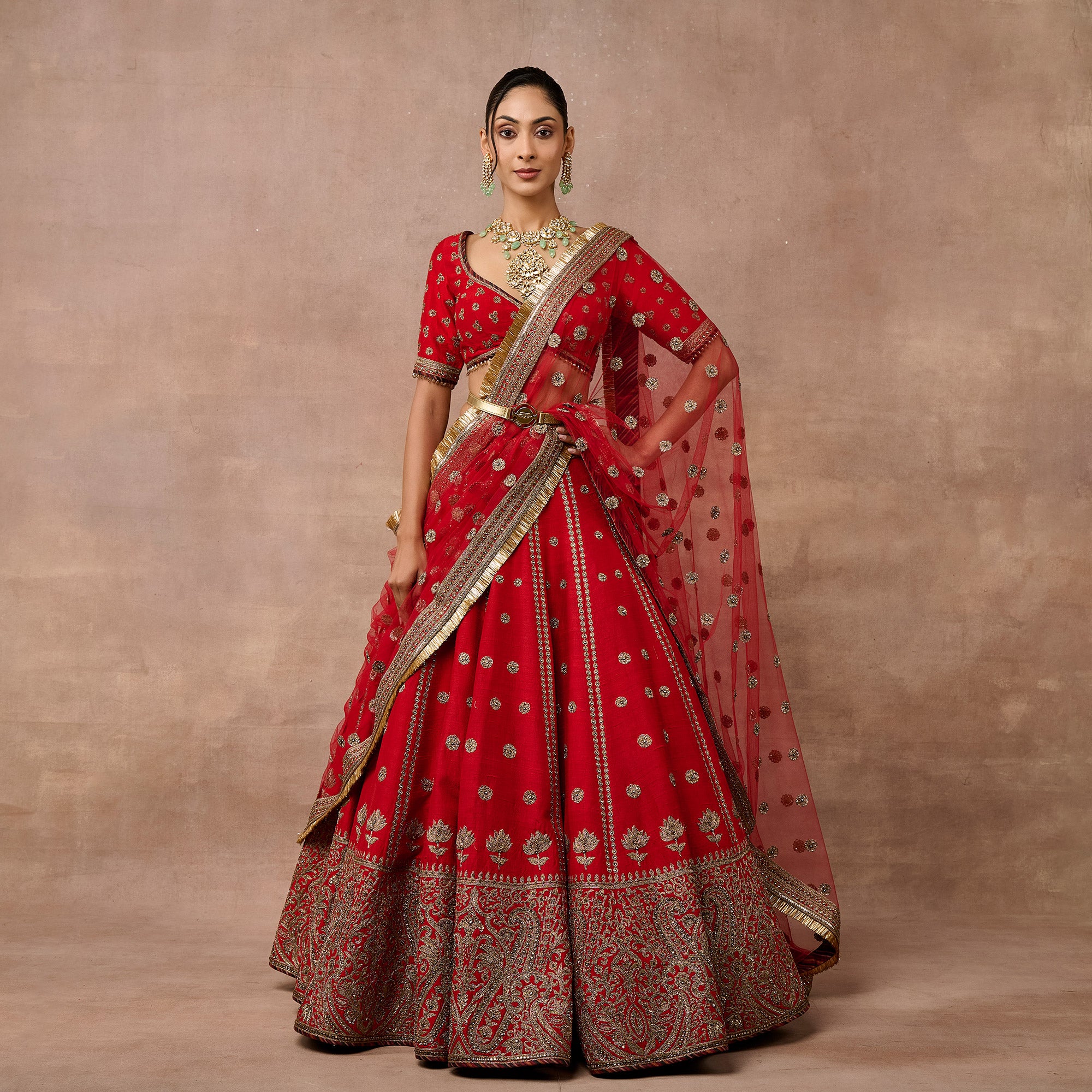 Vermilion Red Lehenga Set | EAST