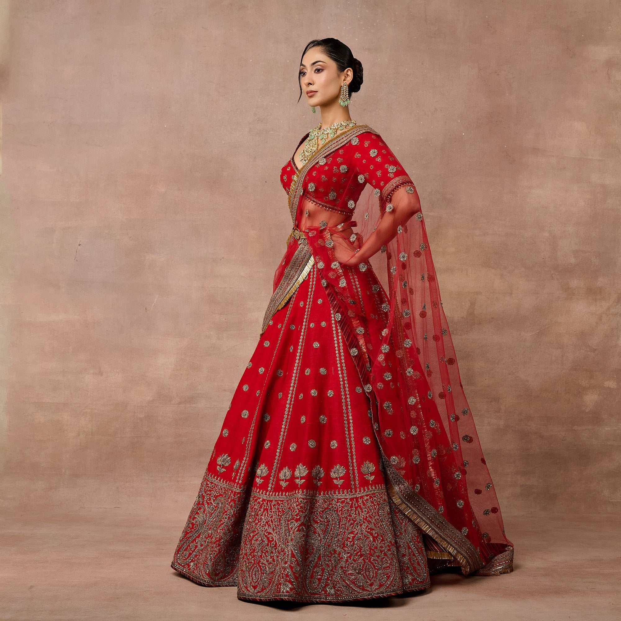 Vermilion Red Lehenga Set | EAST