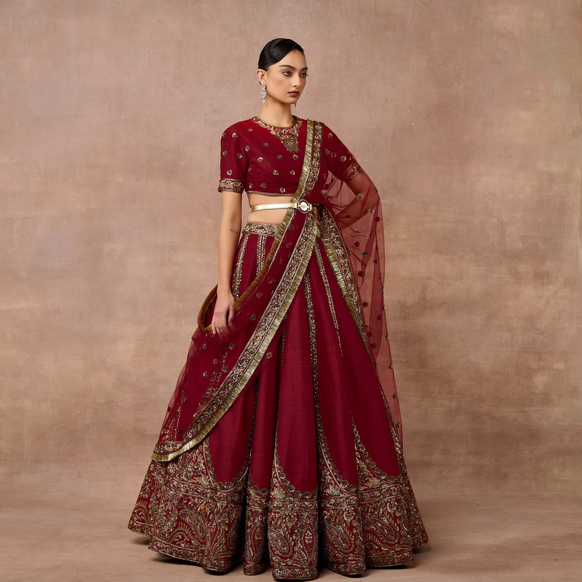 Vintage Maroon Lehenga Set | EAST