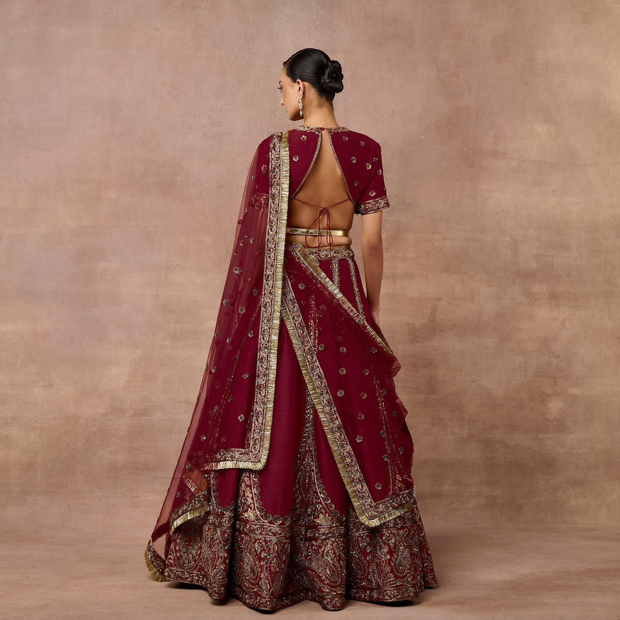 Vintage Maroon Lehenga Set | EAST