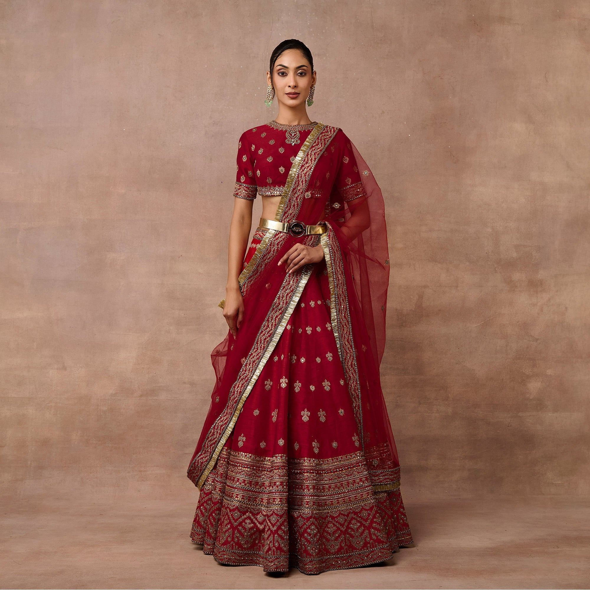 Vintage Red Lehenga Set | EAST