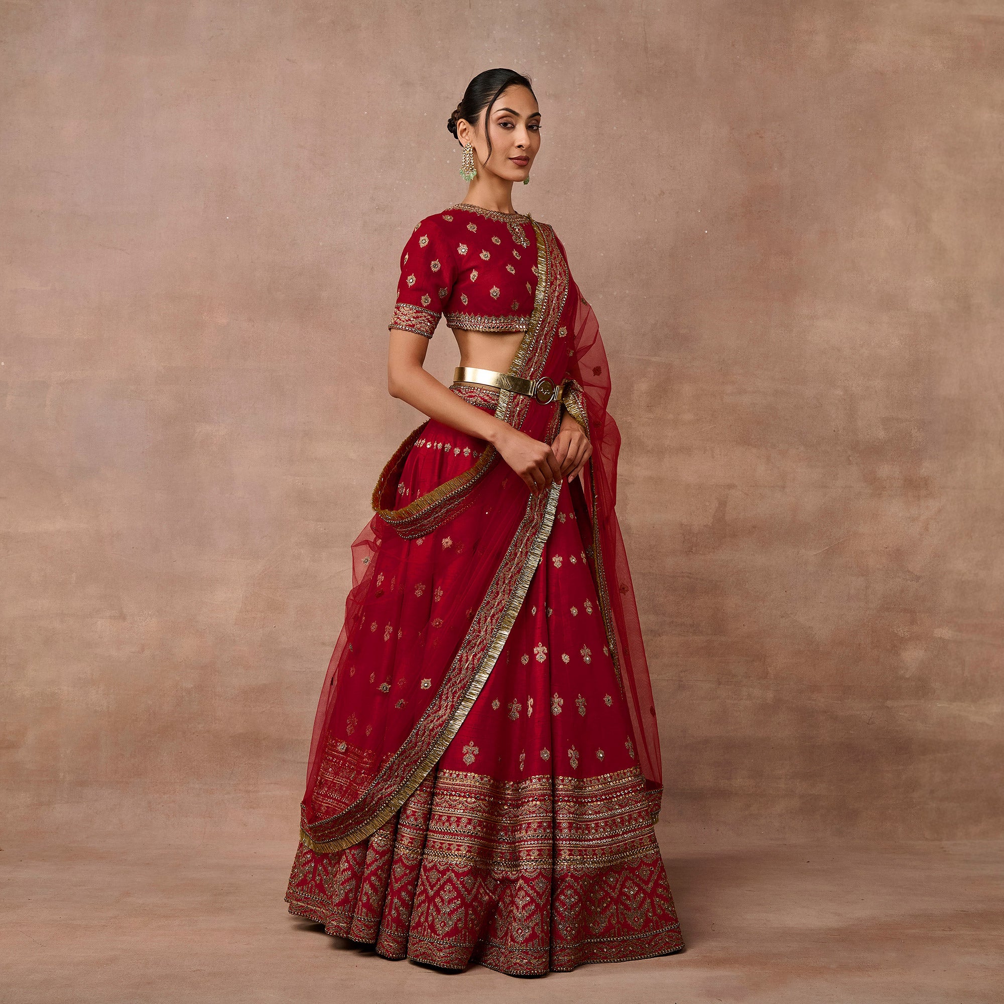 Vintage Red Lehenga Set | EAST