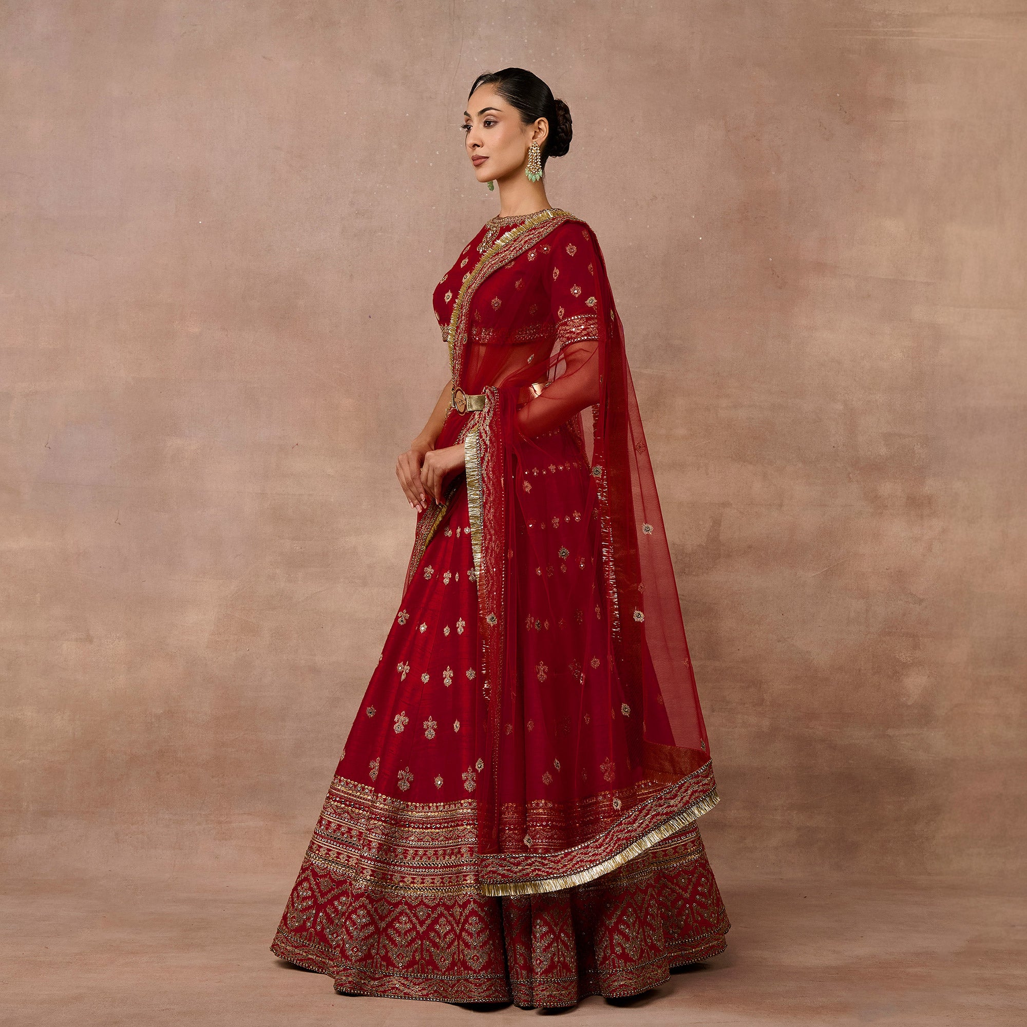 Vintage Red Lehenga Set | EAST