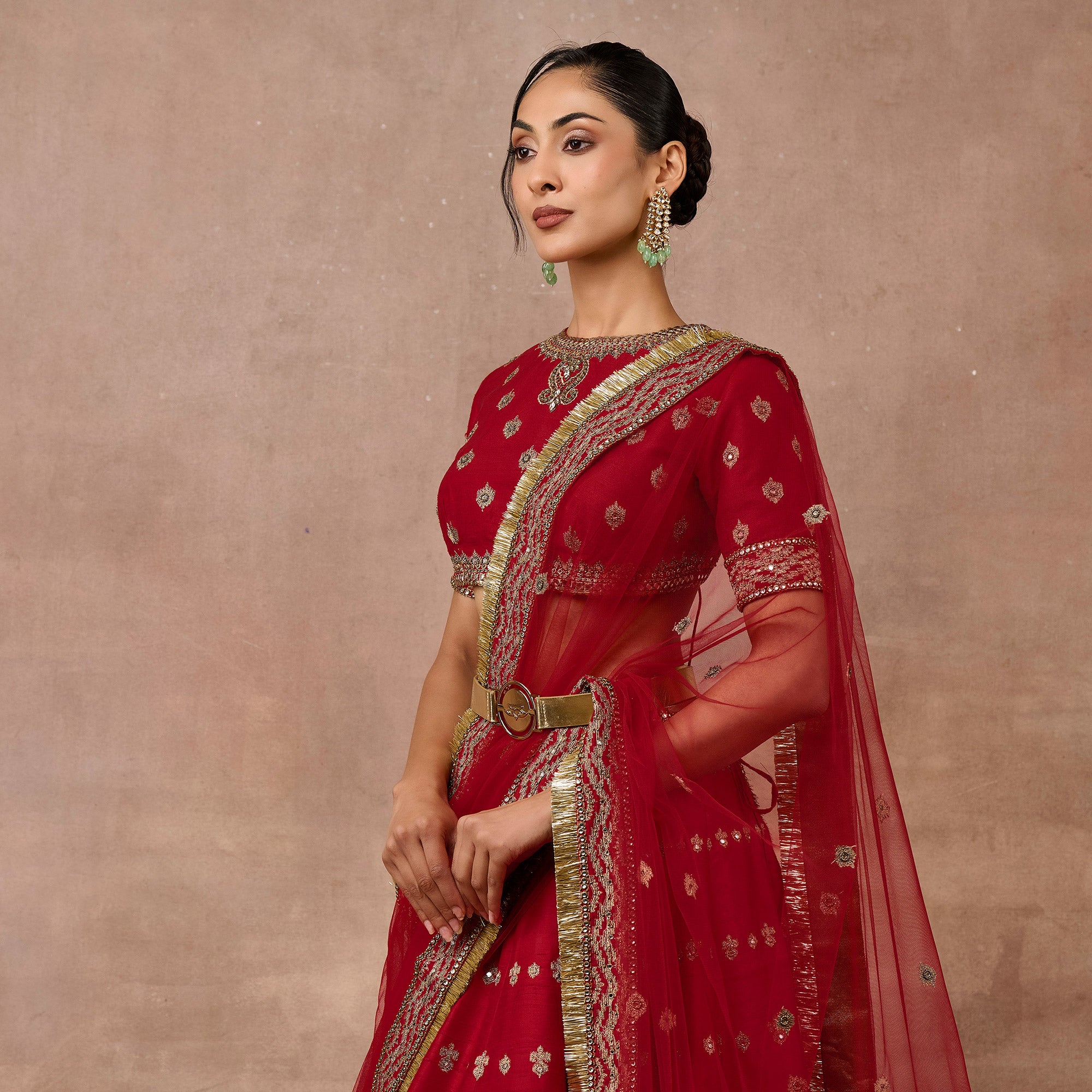 Vintage Red Lehenga Set | EAST