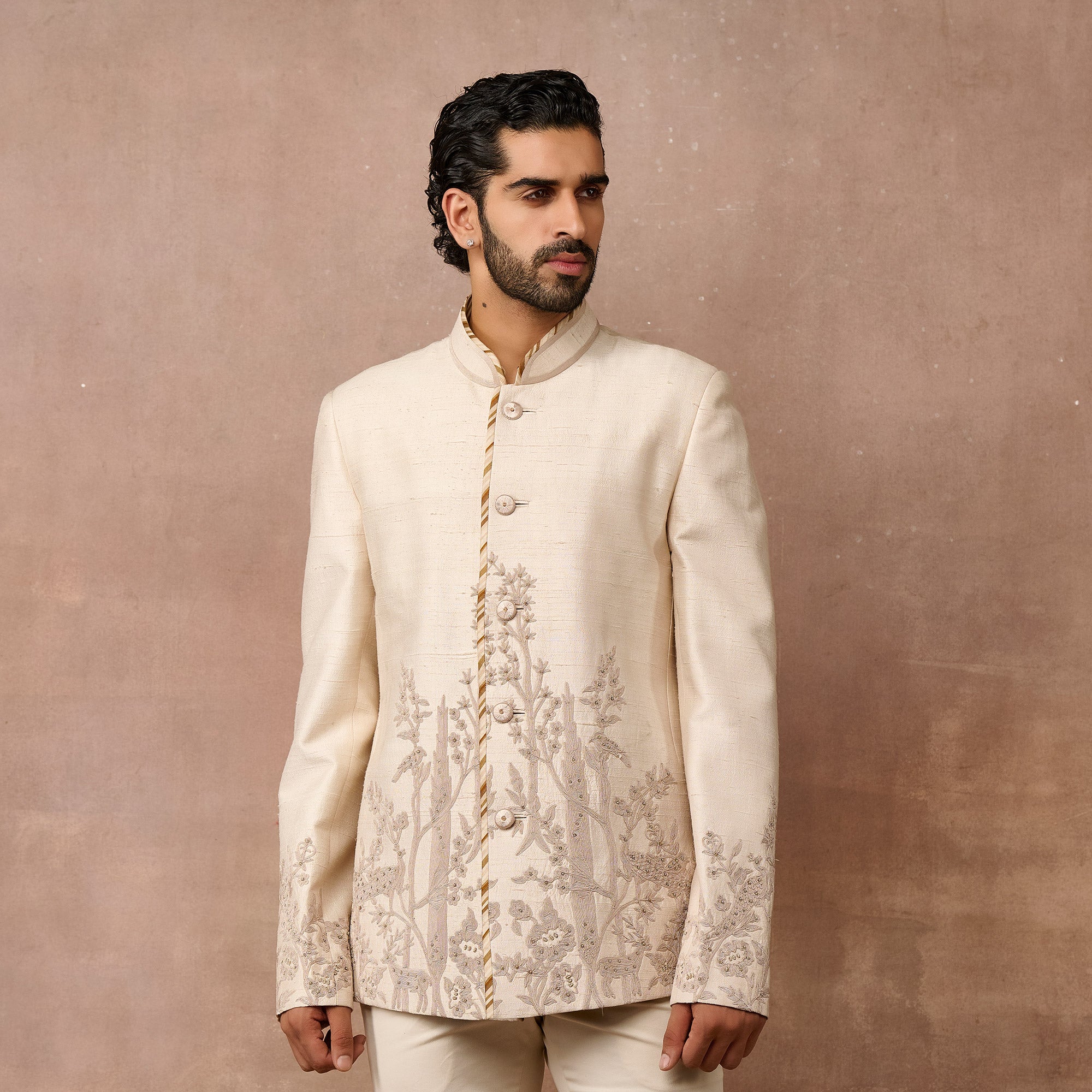 Warm Ivory Bandhgala Set | EAST