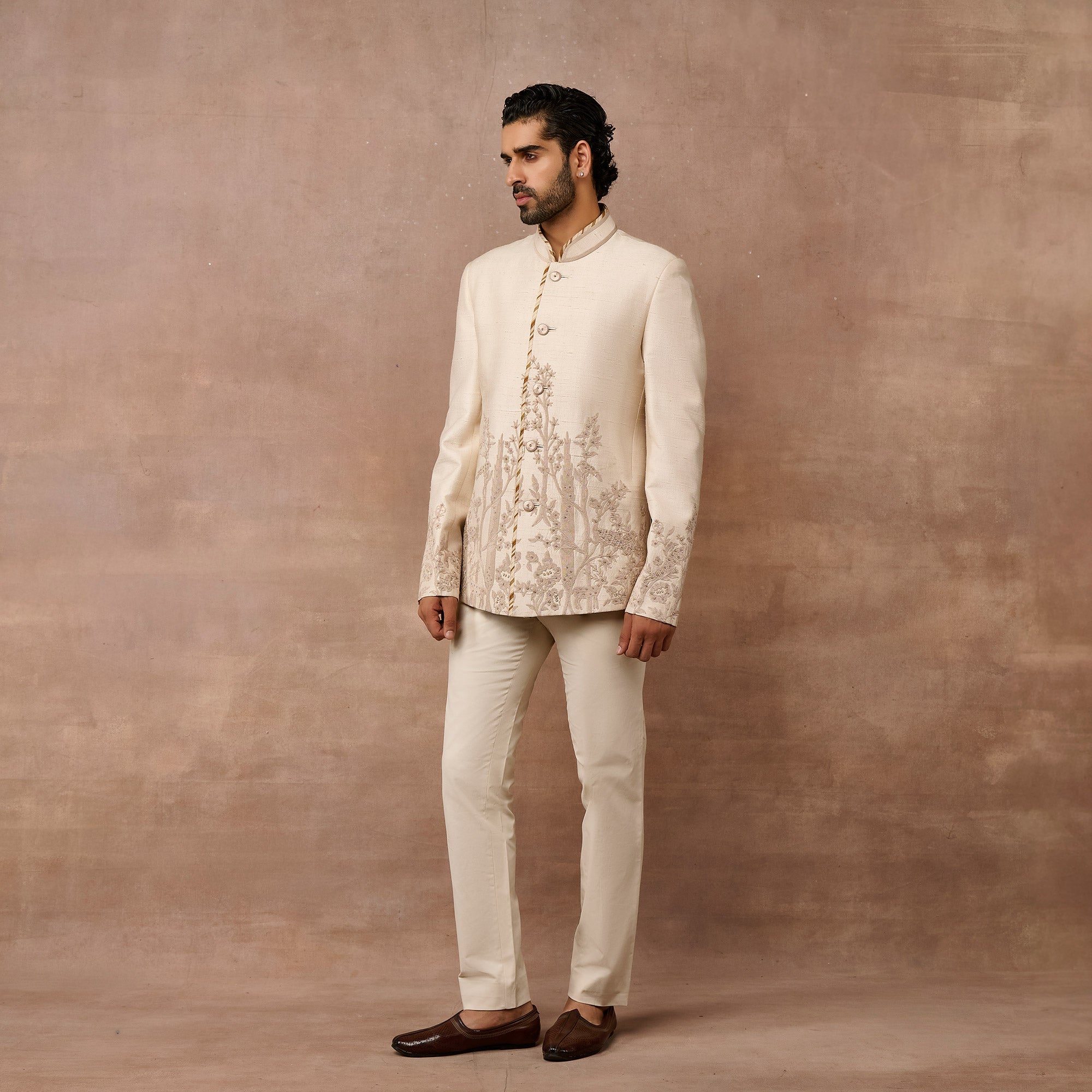 Warm Ivory Bandhgala Set | EAST