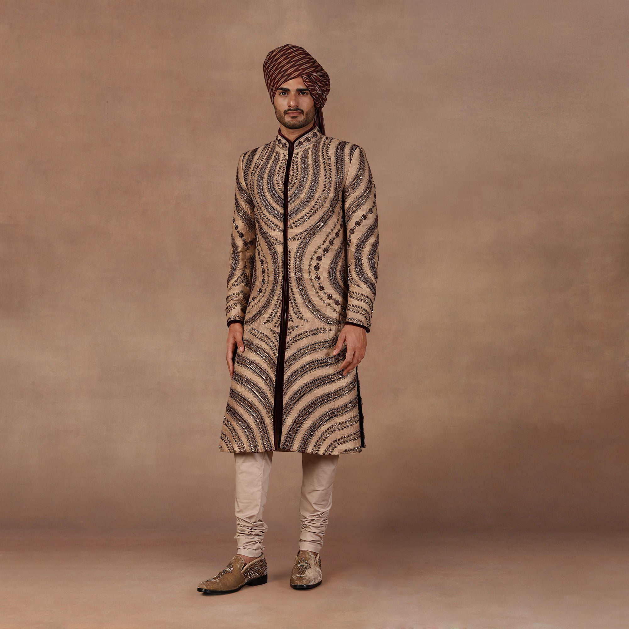 Warm Taupe Sherwani Set | EAST